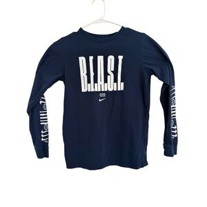 Nike Boys B.E.A.S.T. navy long sleeve tee
